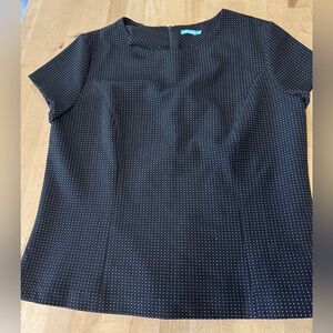 J. McLaughlin Gina Black Boxy polka dot blouse